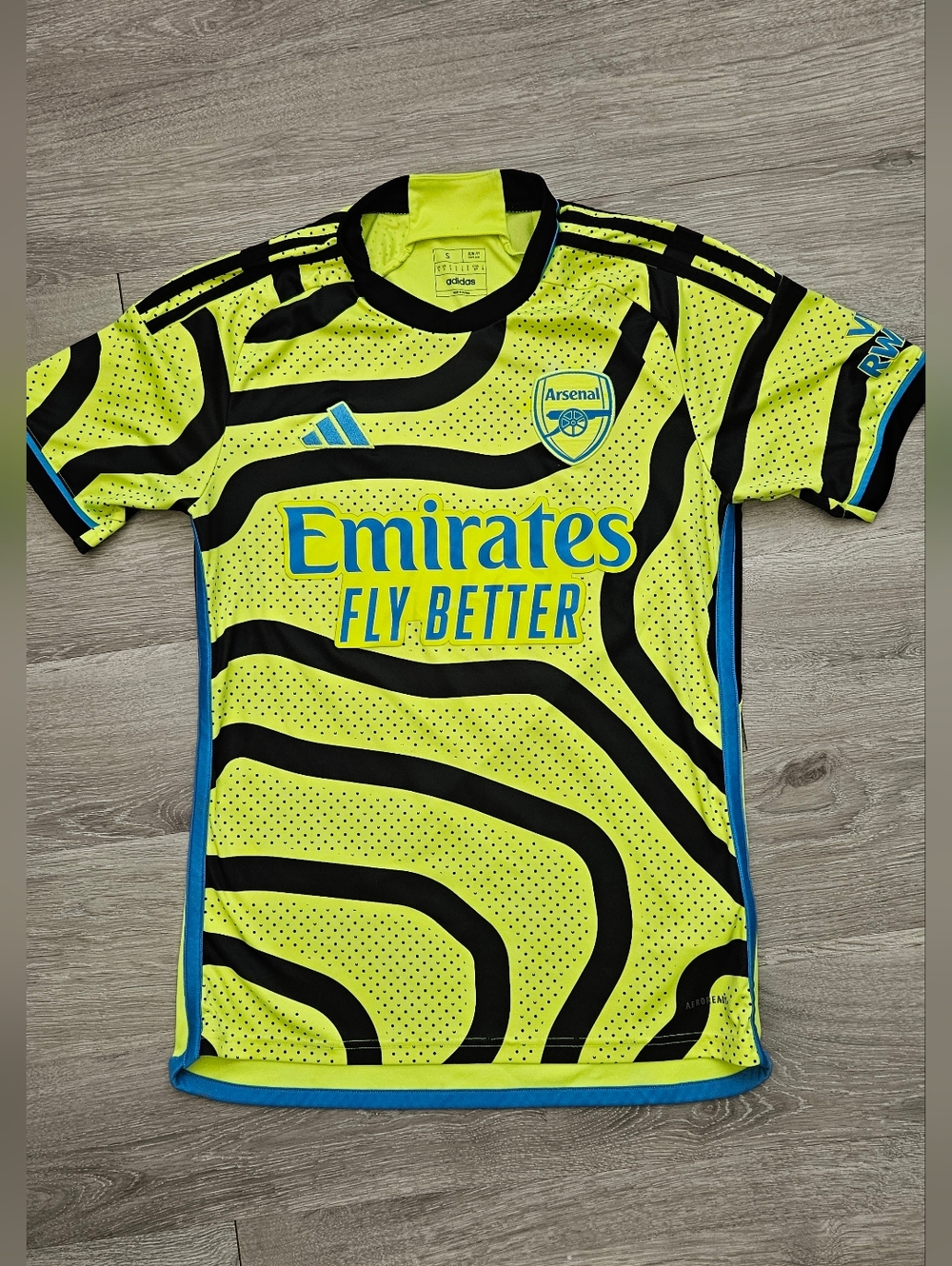 adidas Arsenal FC 2023-2024 Away Jersey Shock Yellow Men's Size SMALL